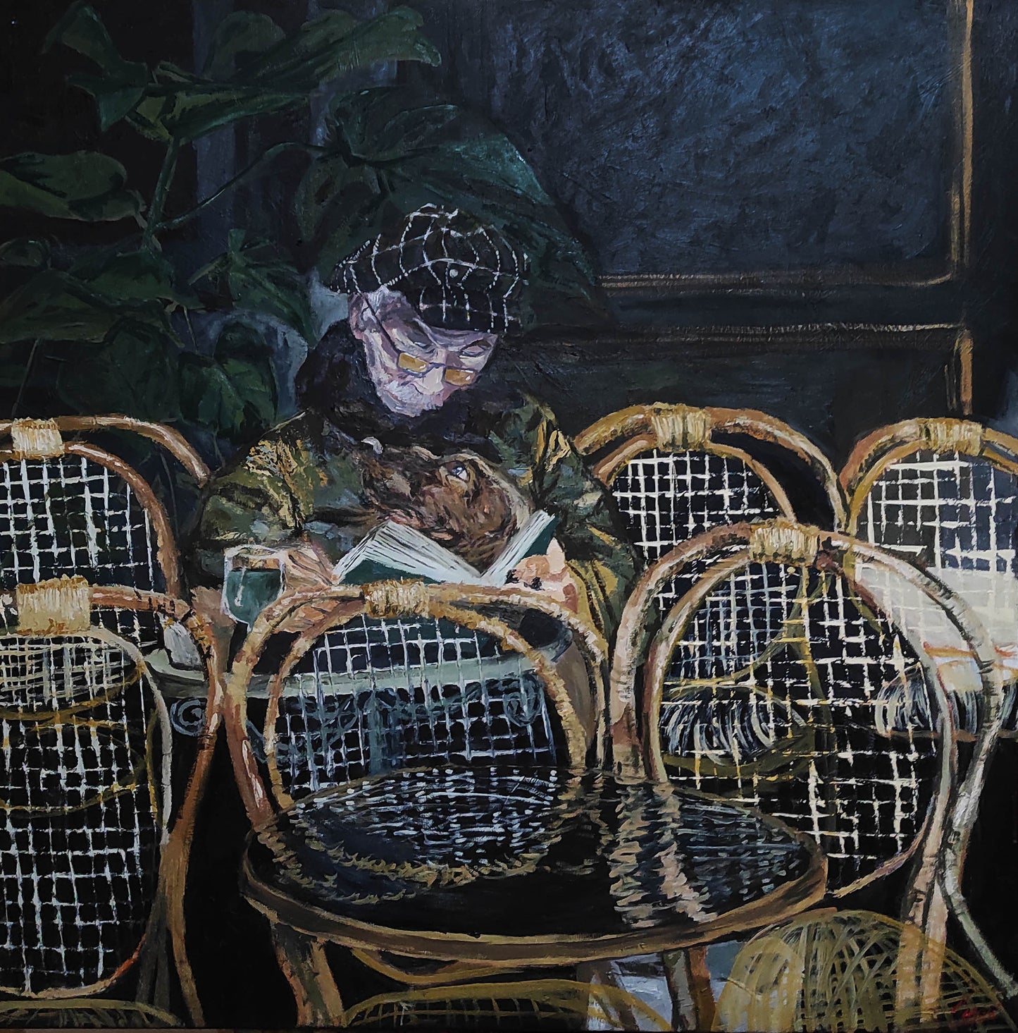 "El viejo y el perro" 100x90cm